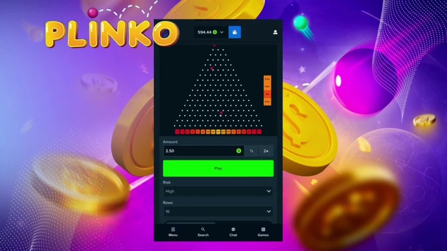 Gameplay dell’app Plinko